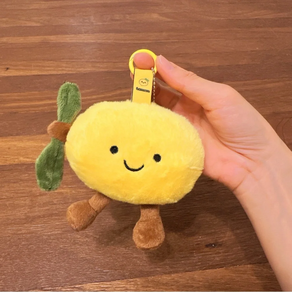Cute Lemon Plush Keychain Soft Fruit Charm Kawaii Bag Pendant Gift New